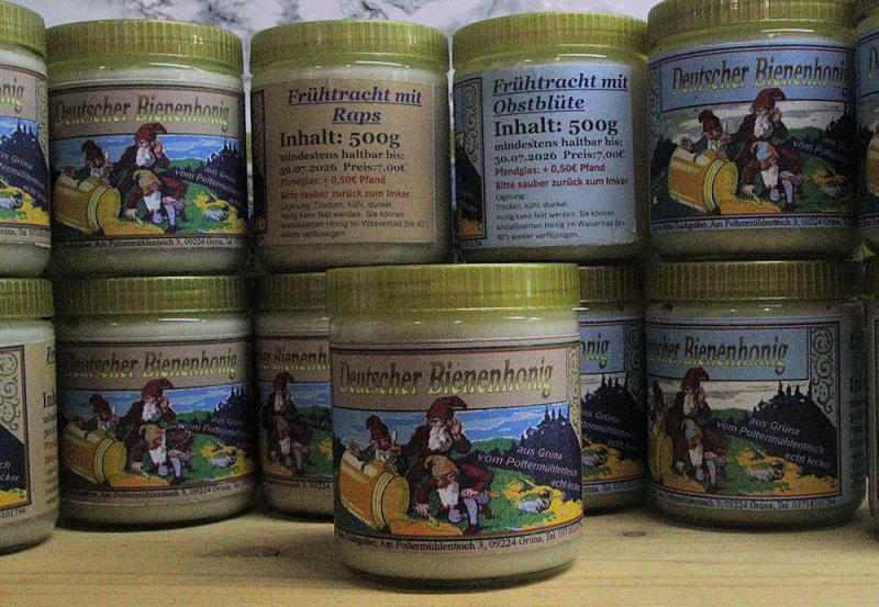 Frühtracht Honig mit Raps kaufen, Rapshonig Chemnitz Grüna kaufen,  Am Poltermühlenteich in Grüna